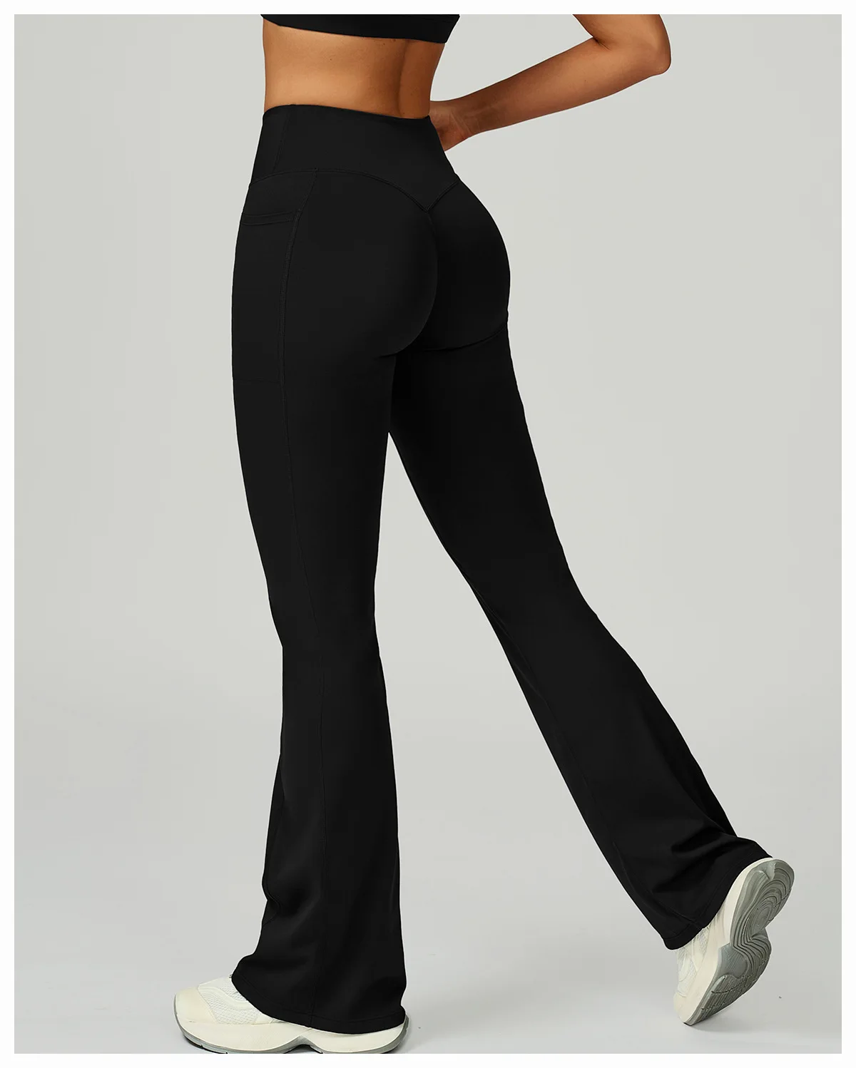 Pantalon Yoga Évasé Taille Haute Femme