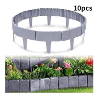10 Packs Garden PP Fence Edging Cobbled Stone Effect Lawn Edging-DIY Yard Landscape Plant Fence(3 colors) 1