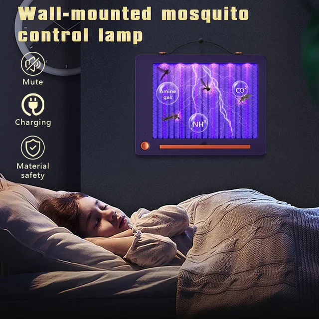 2023 Új Elektromos Ütés Szúnyog Gyilkos Lámpa Falra Tartó Hordozható Uv Csapda Légy Hiba Bug Zapper Usb Újratölthető Taszító - Image 5