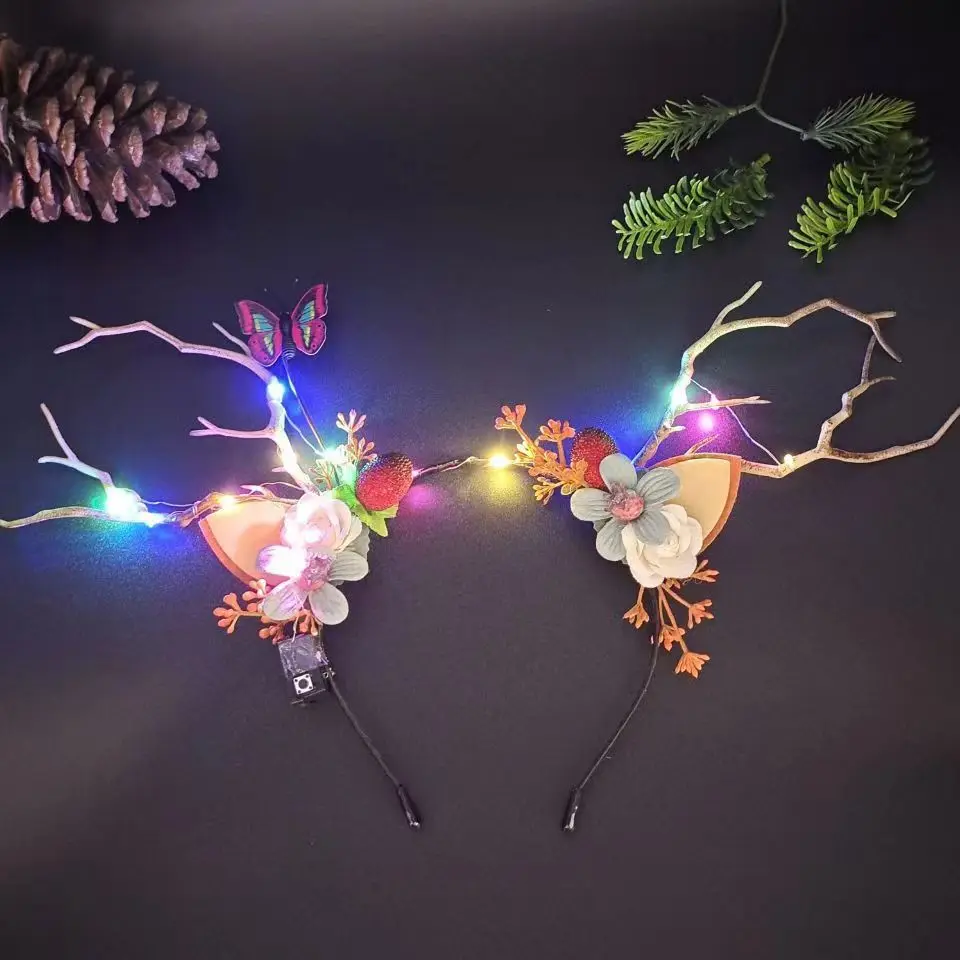Christmas Glowing Headband Santa Snowman Antlers Headband Merry Christmas Decoration Adult Children Gift
