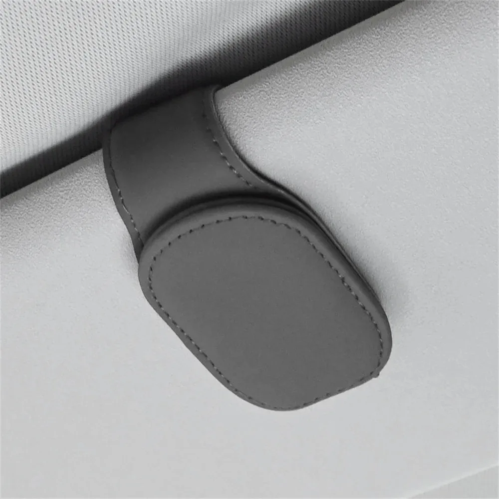 Supporto Magnetico Per Occhiali Da Sole Per Visiera Auto – Clip In Pelle, Accessorio Auto Per Organizzare Occhiali, Nero