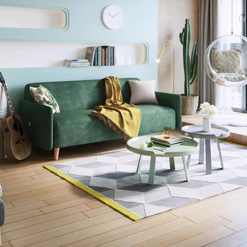 

Fabric Nordic Small Sofa Stretch Home Comfortable Fabric Sofa Relaxing Green Muebles Para Salas Modernos Living Room Furniture
