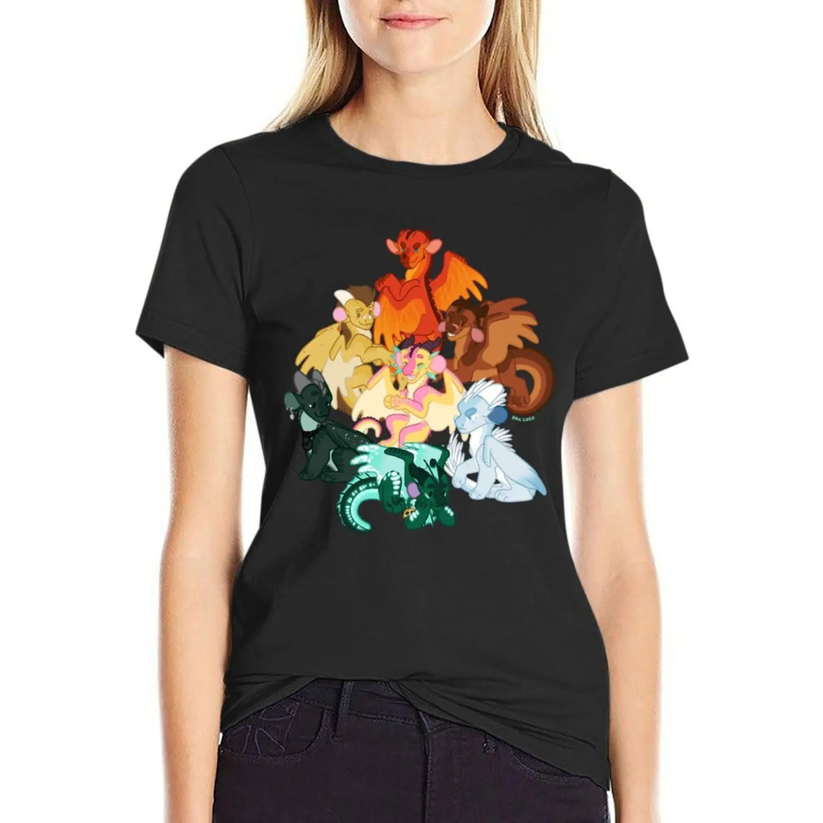 Jade Winglet - WOF Wings of Fire Sticker T-Shirt plus size tops cute tops hippie clothes aesthetic clothes Women clothing