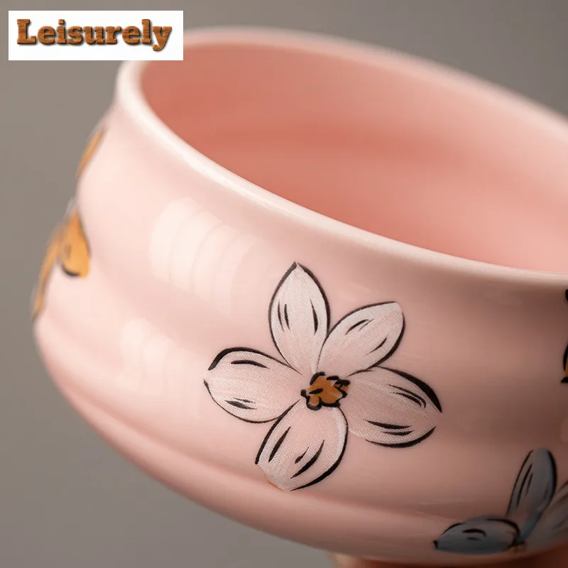 2pc/lot Handmade Sakura Pink Home Easy Clean Matcha Tea Set Tool Stand Kit Bowl Whisk Scoop Gift Ceremony Japanese Accessories