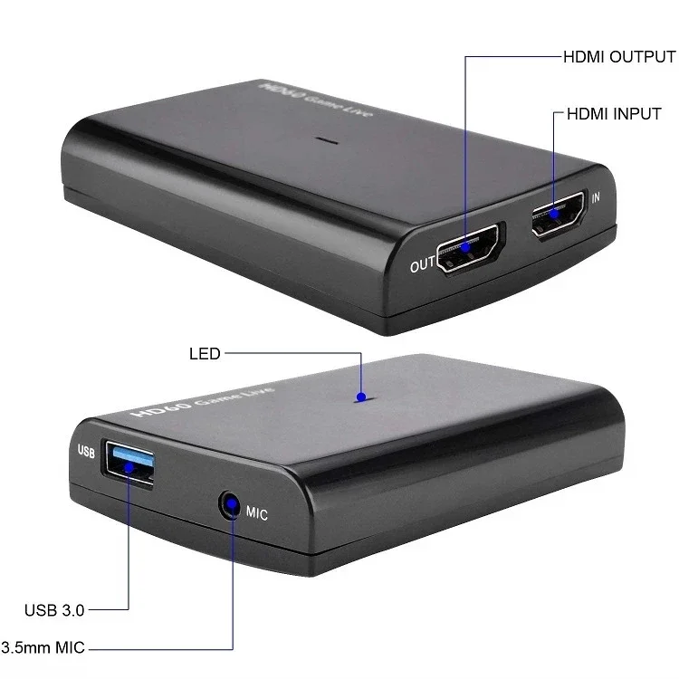 

ezcap266 HD60 Game Live 4K 30fps HDMI Input and bypass HDMI to USB3.0 Video Capture Dongle for Live Streaming
