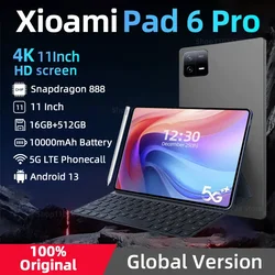 Tableta Pad 6 Pro Original versión Global, dispositivo de 11 pulgadas, HD, 4K, Android 13, 16GB + 1T, 2024 mAh, 5G, Dual SIM, llamadas telefónicas, WIFI, Mi, PC, 10000mAh