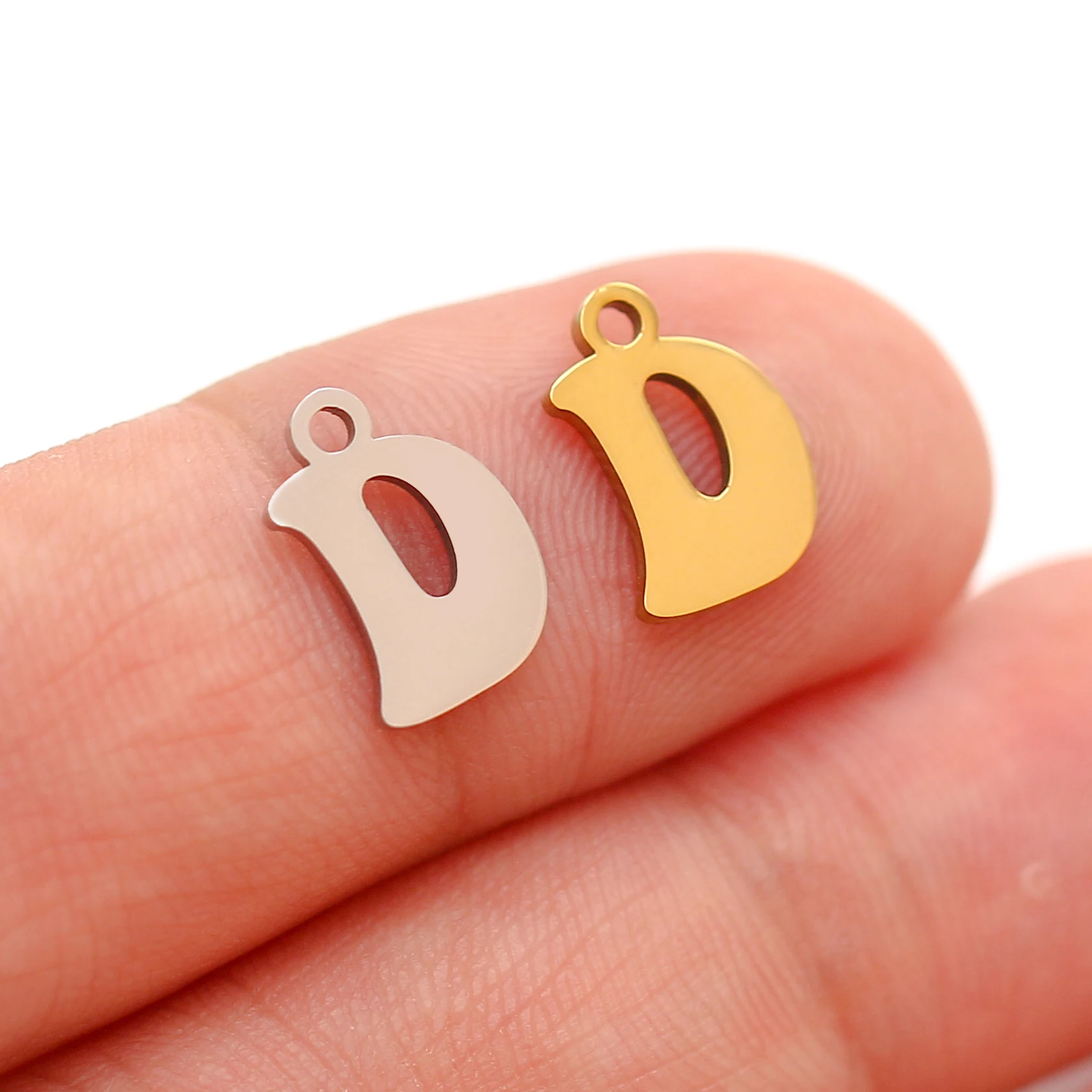 5pcs anfängliche Charms 18k pvd plattiert Edelstahl 26 Buchstaben A-Z Alphabet Anhänger DIY Schmuck Zubehör für Armband Halskette – Detail 13