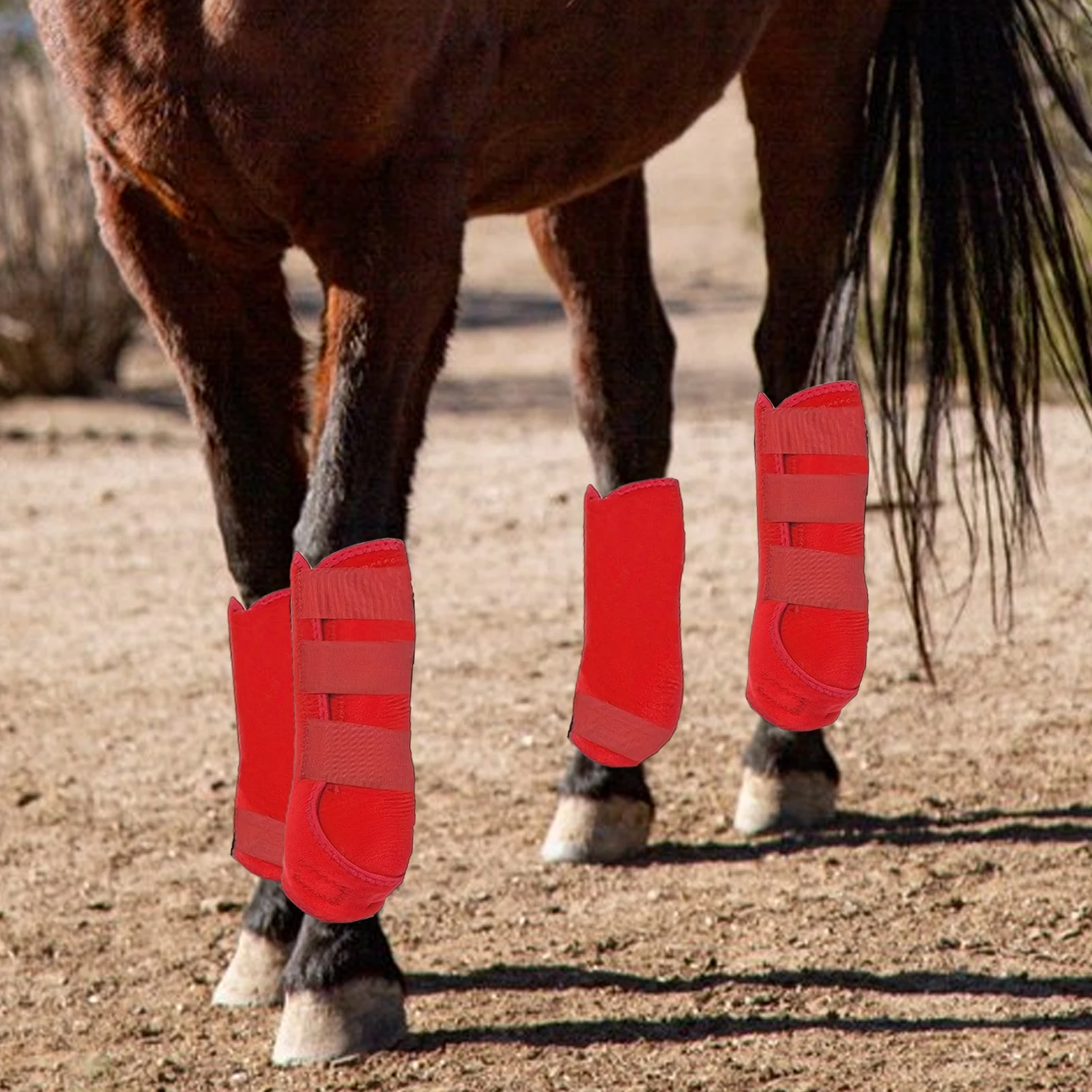 4Pcs Horse Boots Leg Guard Comfortable Portable Reusable Support Leg Protective Shock Absorbing Jumping Equipment
