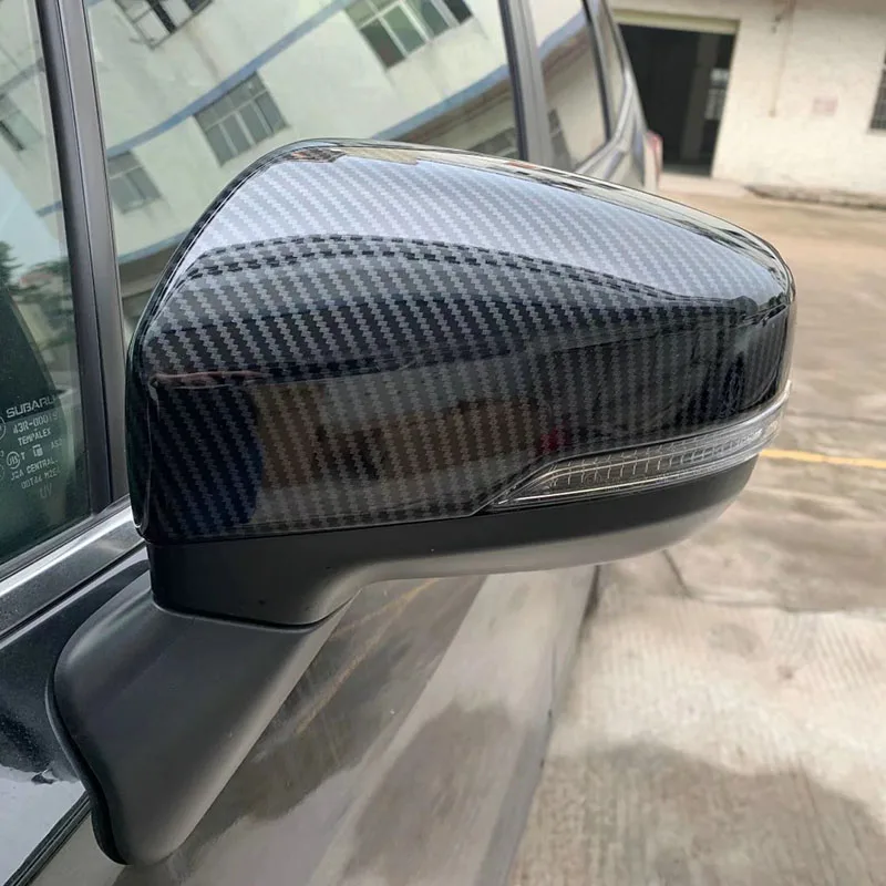 

Carbon Fiber Color Chromed Side Door Rearview Mirror Cover Trims For Subaru Forester 2019 2020 Car Styling Accessories