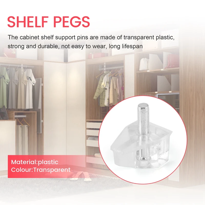 3 Mm Shelf Pins Clear Support Pegs Cabinet Shelf Pegs Clips Support Holder for Kitchen Furniture shelf bracket folding shelf bracket shelf support