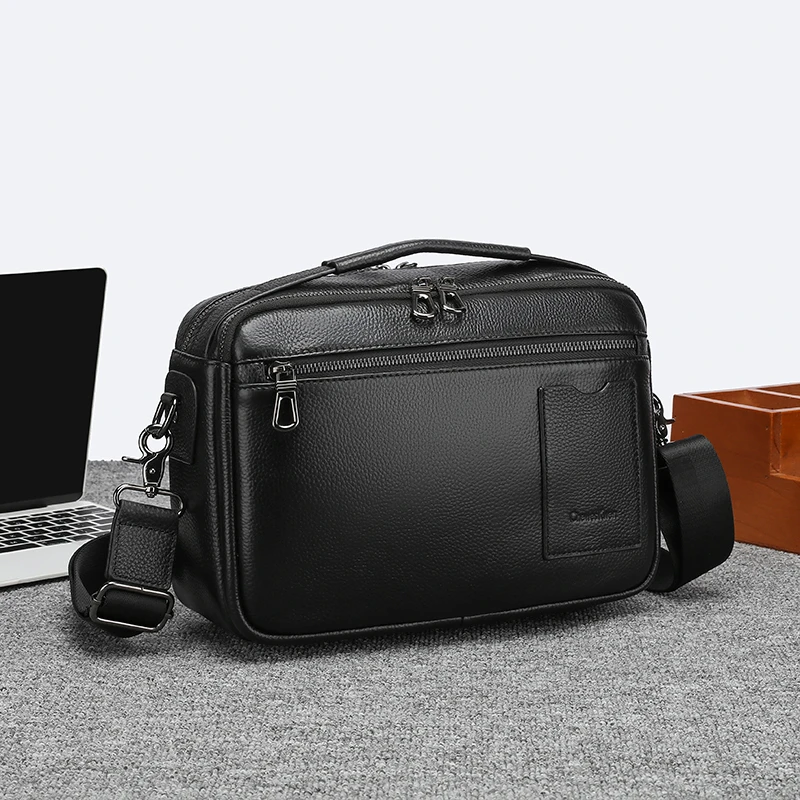 

Newest Portable Men Crossbody Chest Bags Soft Boys Outdoors Geniune Leather Travel Popular High Capacity Handbags Large Pockets