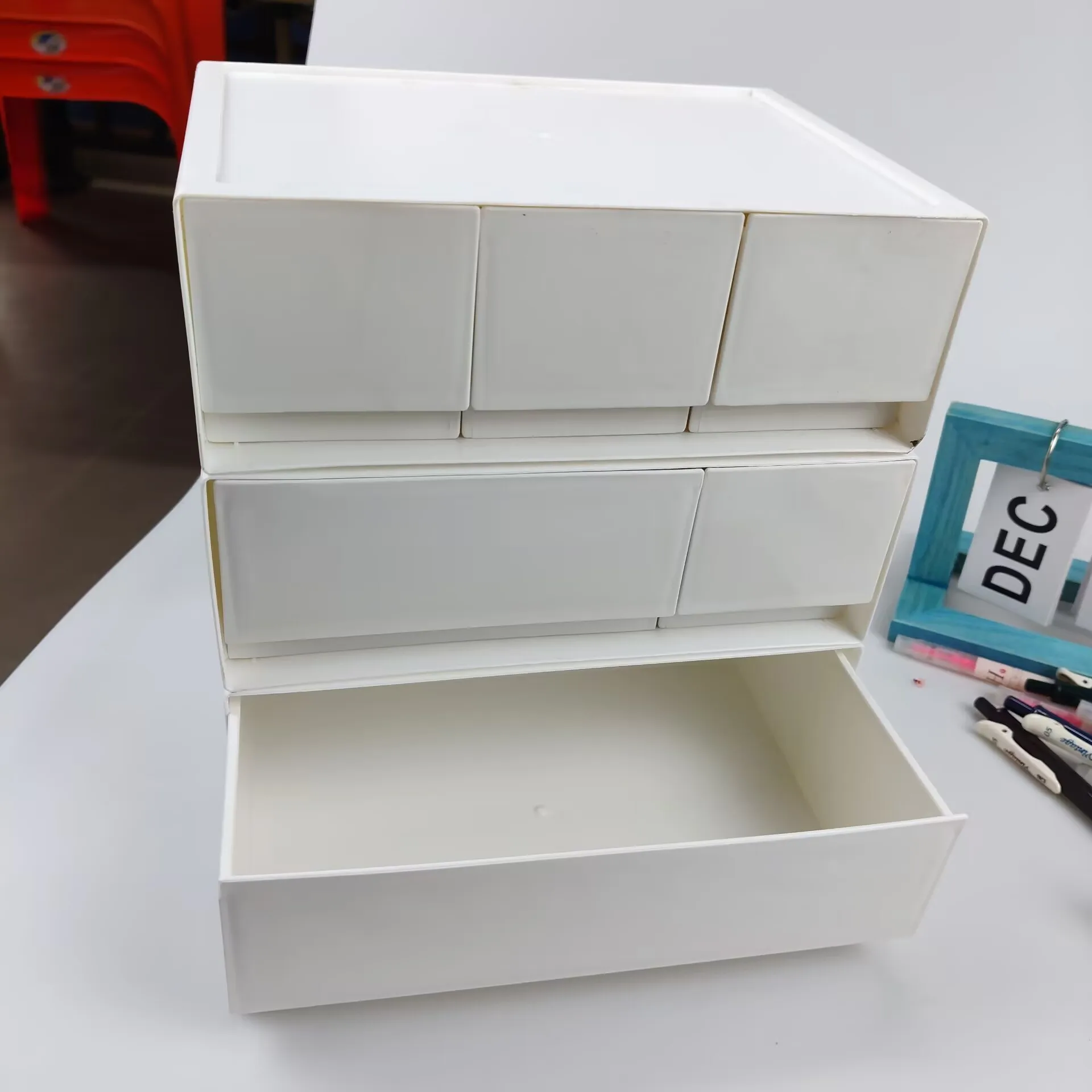 Scatola portaoggetti da scrivania, cassetto, scaffale per cosmetici, scrivania, scrivania, cancelleria, cancelleria, artefatto, cassettiera - immagine 3