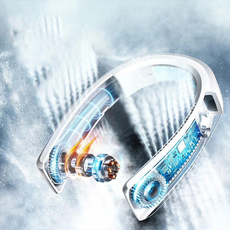 

Portable Neck Fan Bladeless USB Rechargeable Mini Electric Fans Air Cooler 3 Speeds Cooling Fan for Home Camping Outdoor Sport