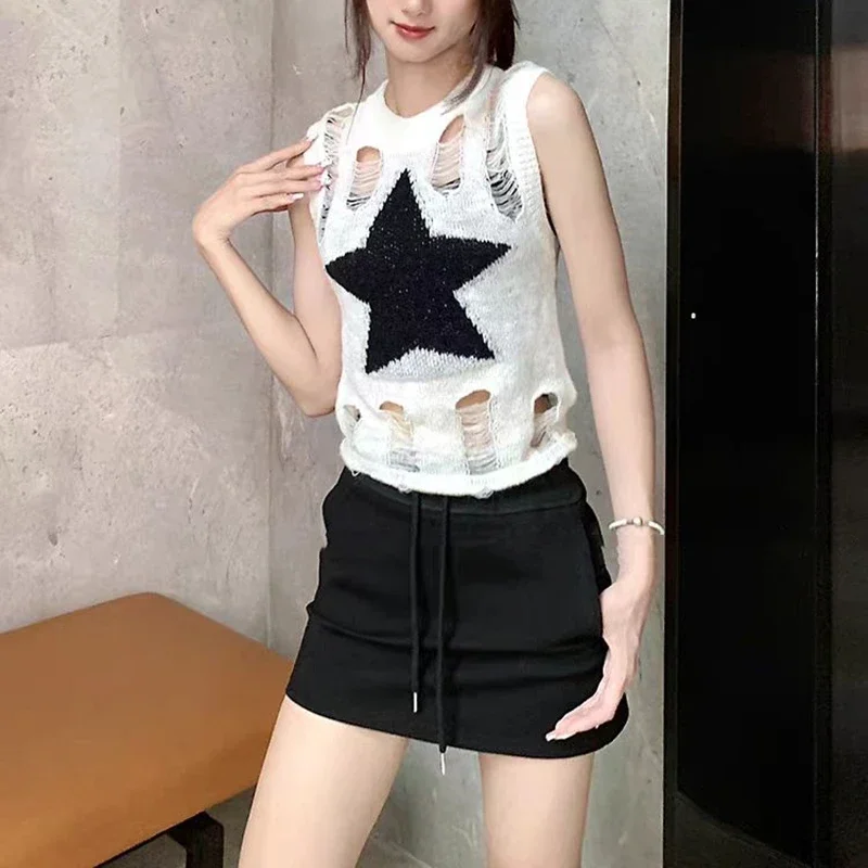 Women Y2k Sleeveless Summer Vest Top