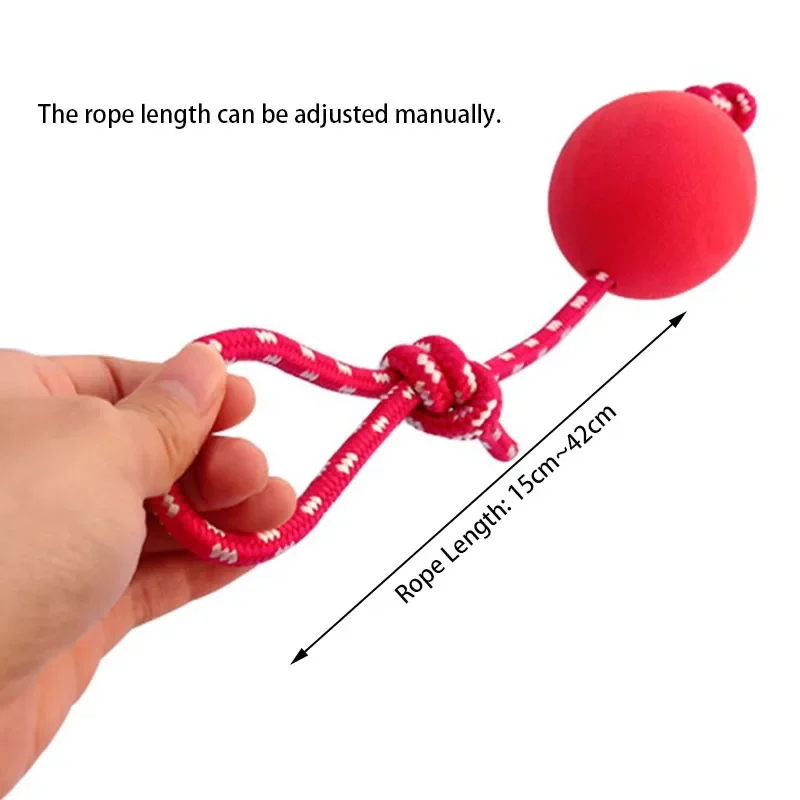 Dual-Use-Hundeballspielzeug aus massivem Gummi, langlebiges Kauspielzeug für das Beweglichkeitstraining im Freien, hoher Sprung, robuster Hund mit Seil – Detail 8