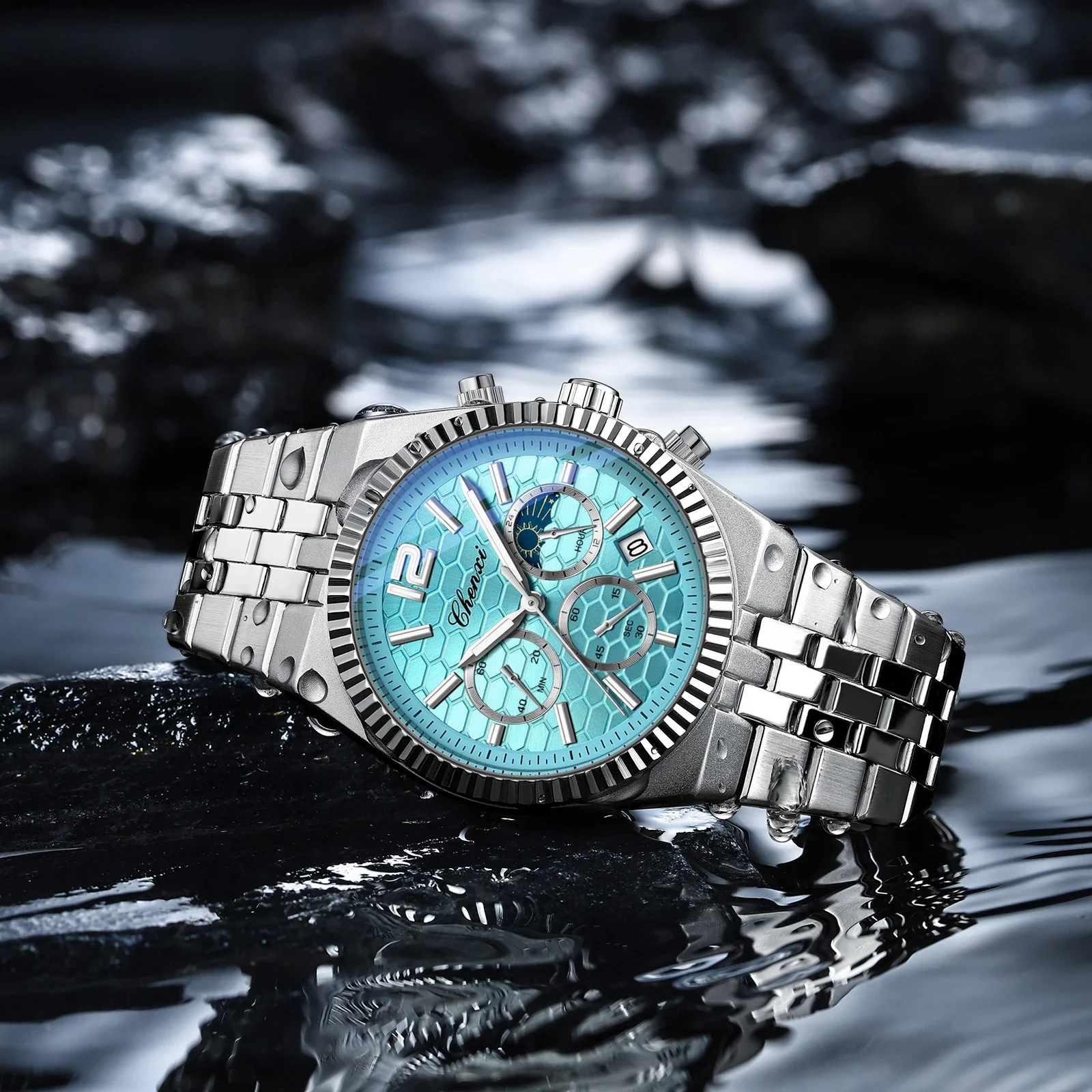 CHENXI Original Men Quartz Watch Waterproof Business Chronograph