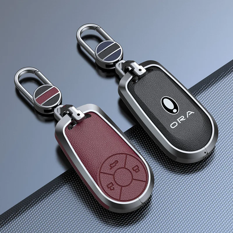 Zinc Alloy Car Key Case Cover For Greatwall Ora Good Cat GT Lightning Cat Ballet Protection Keychain Keyless Accessories key case key case cover car key shell car key chain
