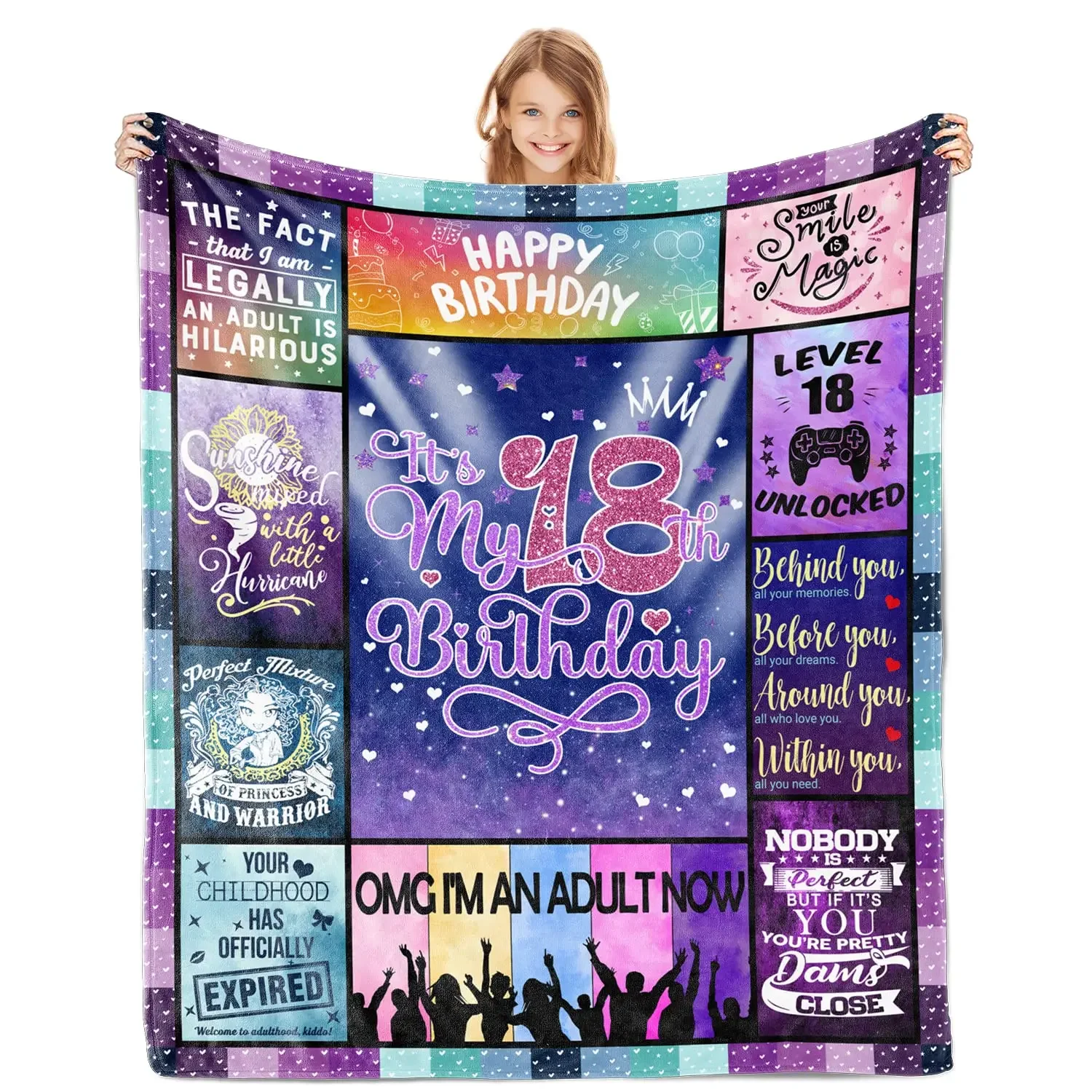 18th Birthday Gifts Ideas for Girls-Girls 18th Birthday Decor Blanket-Gift for 18 Year Old Girl-Gifts for Daughter Bestie Sister 2