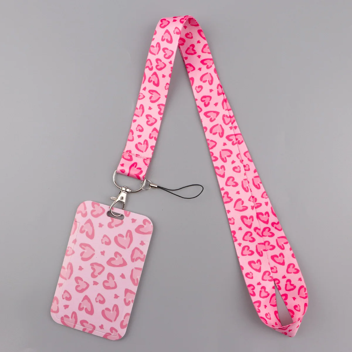 Rosa bunte Herz-Ausweishalter-Lanyards für Schlüssel, Umhängeband für Karten, Ausweise, Fitness-Schlüsselanhänger, Zubehör, Geschenke für Freunde – Detail 3