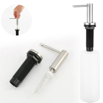 อ่างล้างจานมือความดันเครื่องจ่ายสบู่เหลวอ่างล้างจานเครื่องจ่ายสบู่เหลวสแตนเลสขวดสบู่โลชั่นขวด/หลอด 1