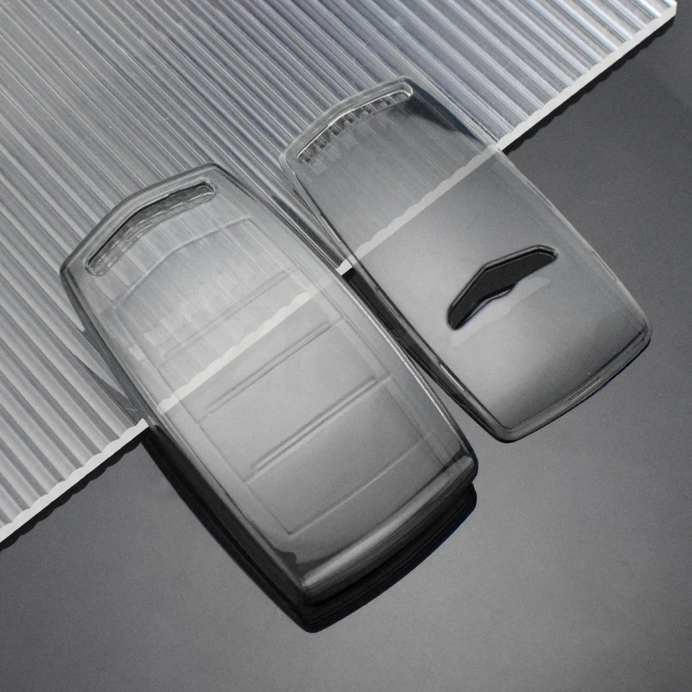 Transparent Car Smart Key Case Cover - 4-Button Key Fob Shell Protector Accessories