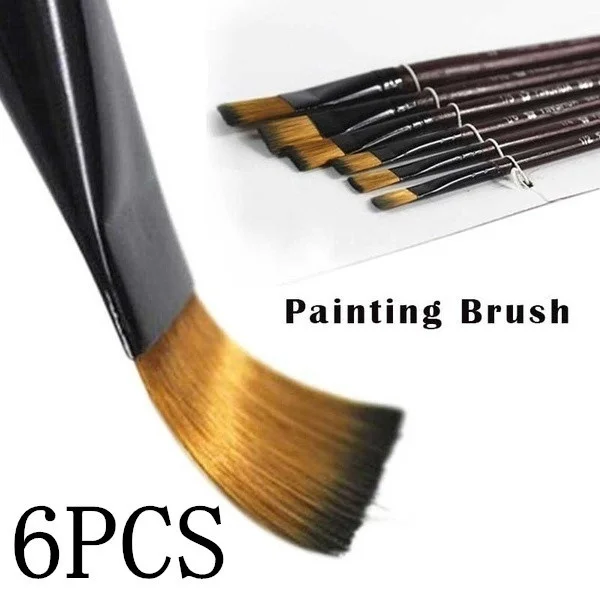 Professional Painting Set Acrylic Oil Watercolors Artist Paint Brushes 6pcs