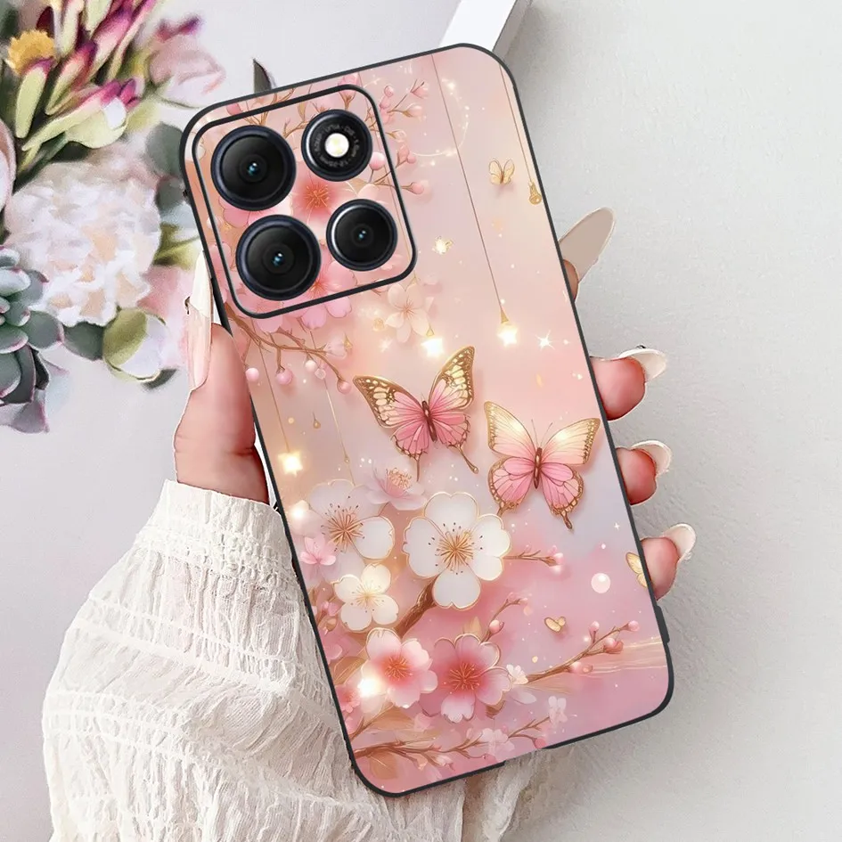 Floral Bamboo Cat Cartoon Soft Silicone Back Cover
