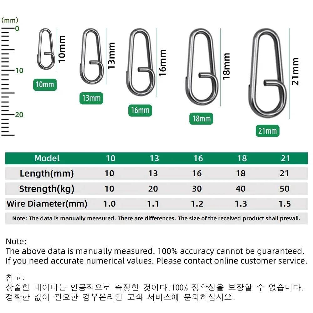 Fishing Split Rings Connectors 50~200pcs Stainless Steel Saltwater Oval Swivel Snap