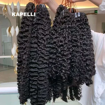 30inch Burmese Curly Hair Bundles 15A Burmese Curly Weave Bundles Deal 100% Raw Human Hair Ocean Spiral Curly Hair Extensions 1