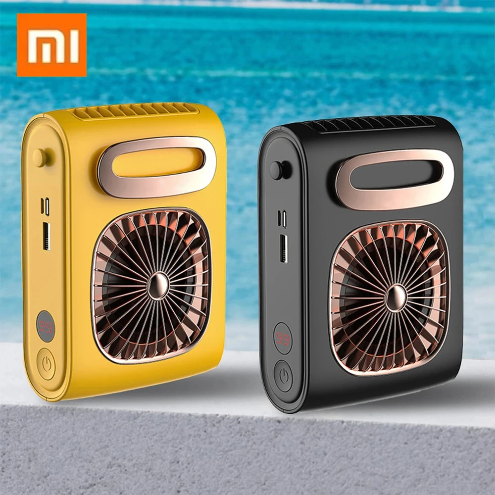 

New Xiaomi 10000MA Portable Waist Fan USB Air Conditioning Hanging Neck Mini Fan Exhaust Fan Outdoor Sports Air Conditioning