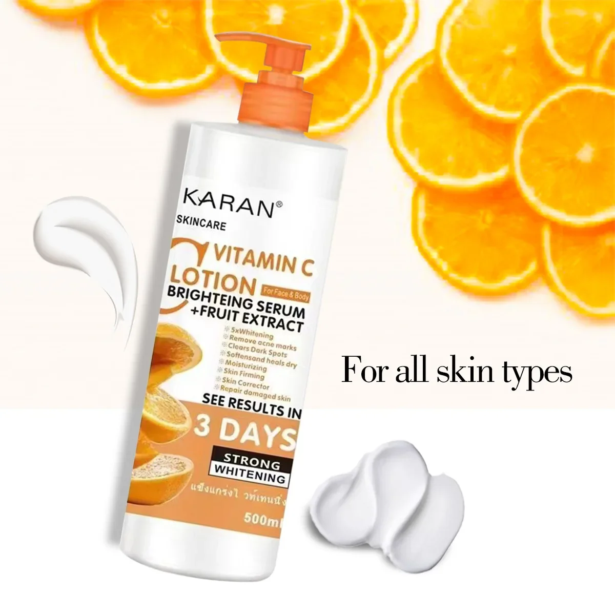 Body Whitening Cream Skin Care Fruit Acid Transparent VC Body Milk Moisturizing Lotion Body Lotion Whitening Cream for Dark Skin