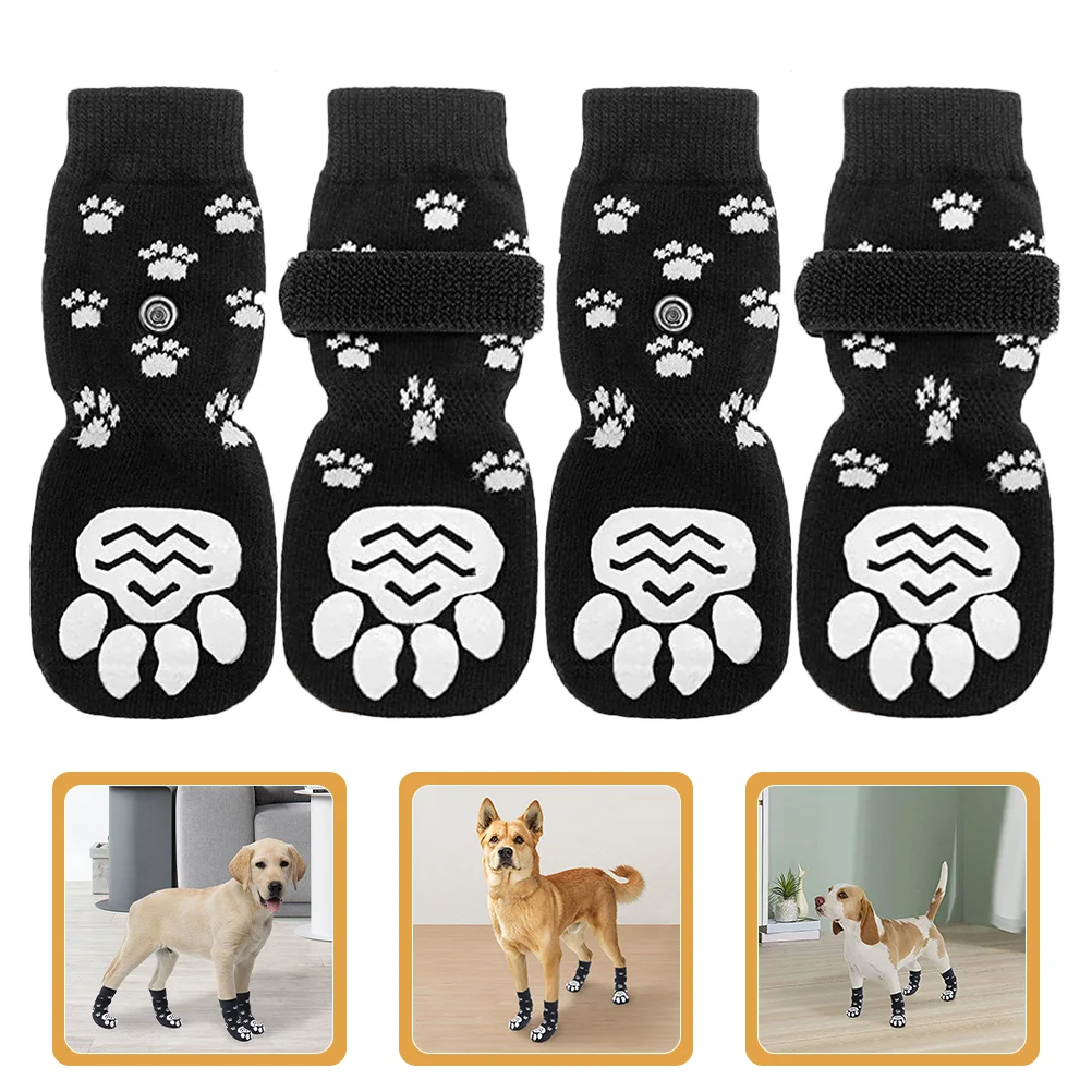 

2 Pairs Anti-slip Dog Socks Washable Replaceable Paws The Cat Portable Pet Compact Cotton Pure Accessories for