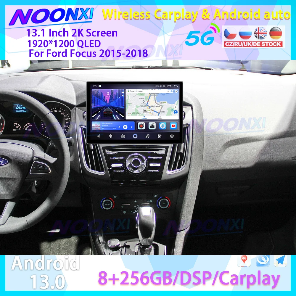 

13.1Inch Android 13 Car Video Player For Ford Focus 2015-2018 Car Radio Stereo 2K QLED Screen GPS Navi Carplay Multimedia Stereo