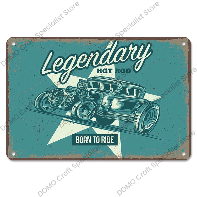 Old School Hot Rod Riders Poster Vinatge Metal Tin Signs Classic Car Metal  Sign Plate for Garage Home Wall Art Decor - AliExpress