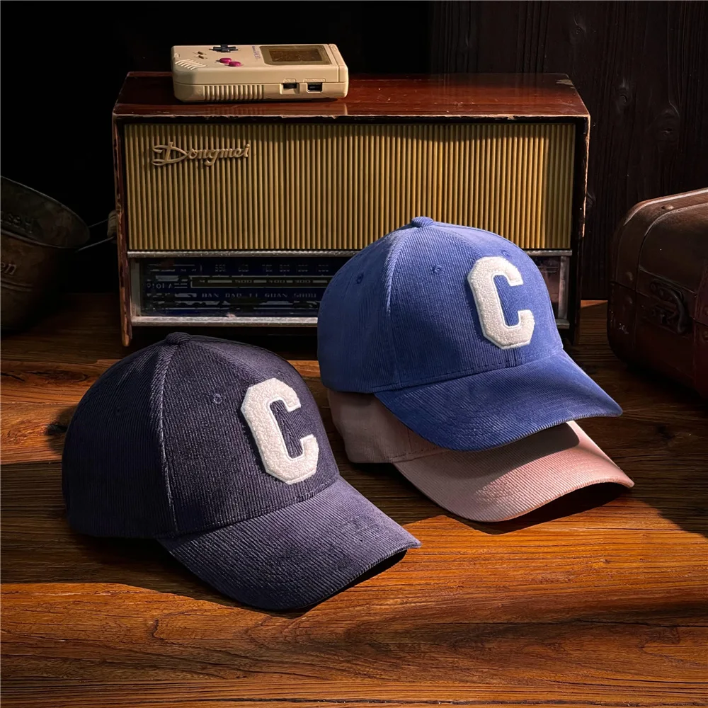 Autumn And Winter Korean Version Of The Corduroy Hard Top Baseball Cap Show Face Small Hat Fashion Wild Duck Tongue Cap