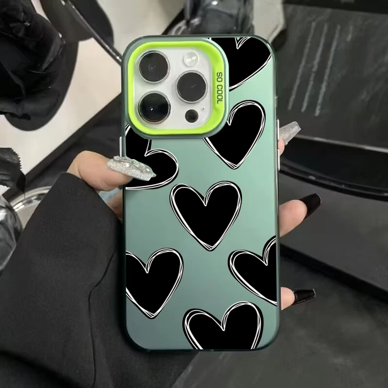 thumbnail image 1 of Funda de lujo con diseño de corazón de amor y electrochapado en plata IMD para iPhone 15, 14, 16 Pro Max Plus, 11, 12, 13 Pro, 7, 8 Plus, X, XR, carcasa trasera a prueba de golpes, 1 of 5