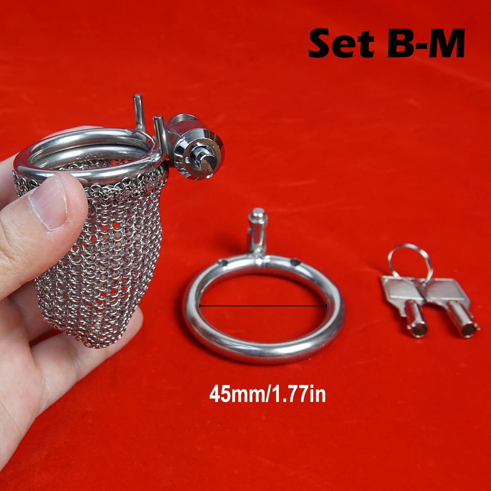 Stainless Steel Mesh Cock Chastity Cage,Metal Penis Ring With Lock,Cockring Men,Sex Toys