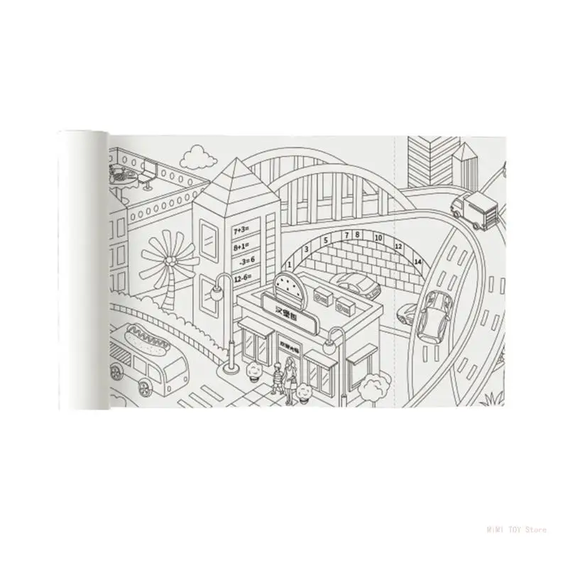

Long Picture City Theme Scroll Children Scroll Nonrepeatable Pattern
