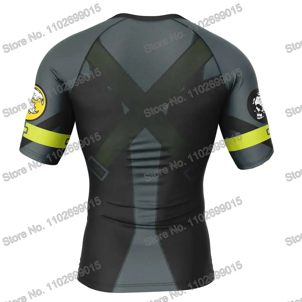 Metal Gear Solid Ground Zeroes Surfing Clothing Men Rash Guard Short Sleeve UV Protection Diving Swimwear Summer Beach Tights