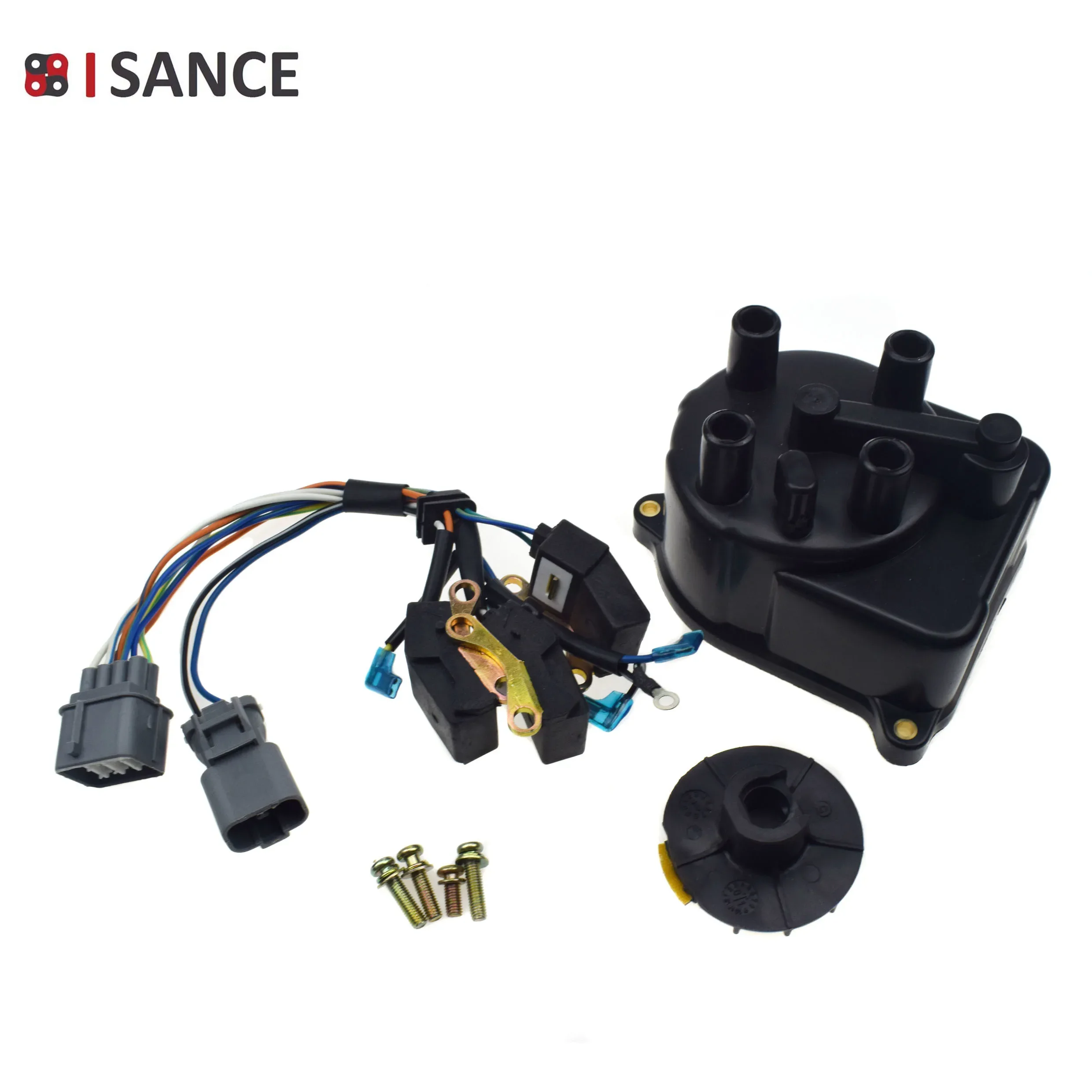 Ignition Distributor Cap Motor & Wires Cables Connector Plug Harness For Honda Civic & Civic del Sol 1.5L 1.6L TD-42U D15 D16