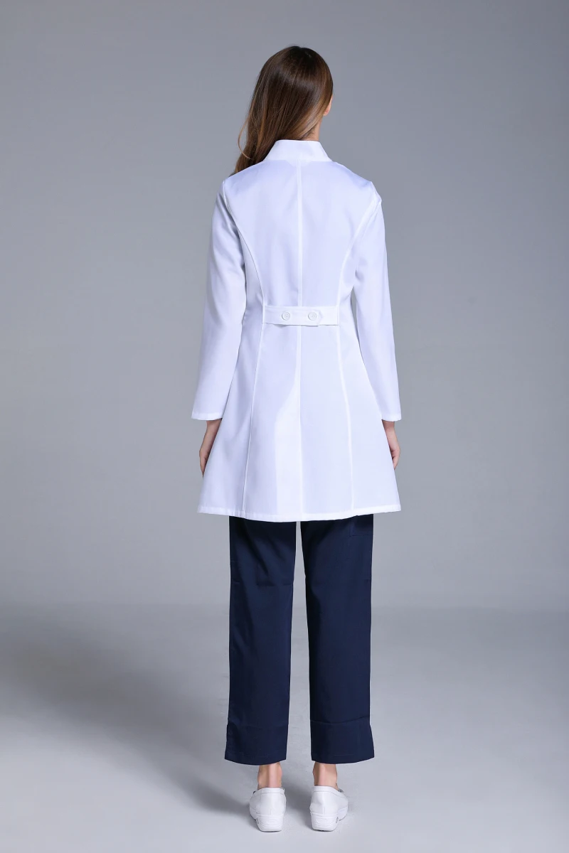 Autumn Women's Stand Collar Anti-wrinkle Long Sleeve Lab Uniform Dental Clinic Doctor's Outwear Slim Fit medical lab coat