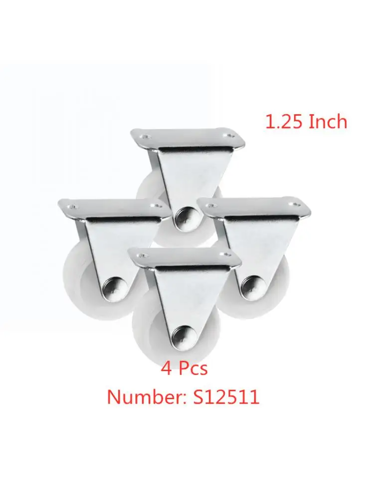 

4 Pcs/Lot 1.25 Inch Directional Caster Diameter 30 White Pp Flat Fixed Wheel Height 4cm Furniture Small Pulley