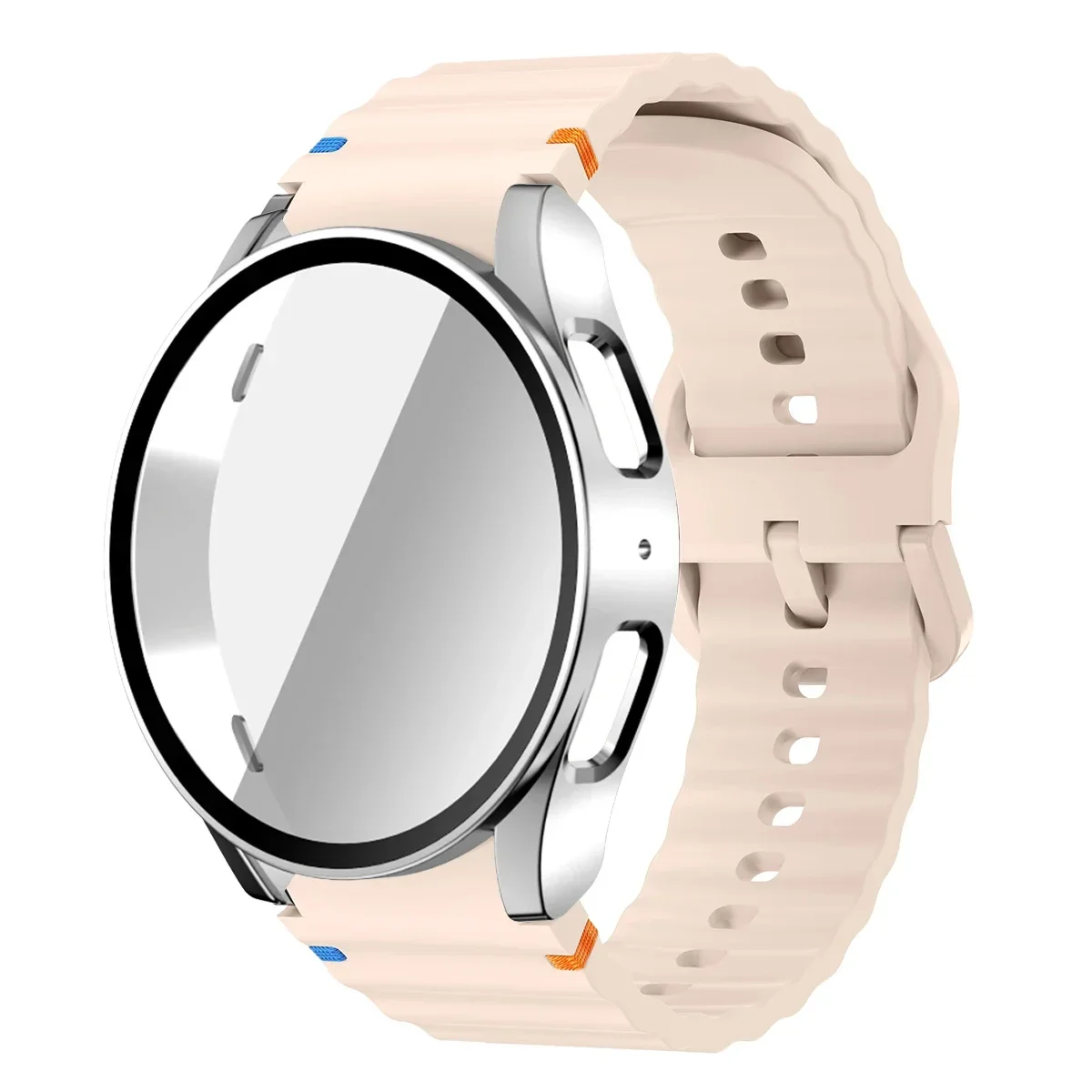 Enhanced Silicone Band and Bumper Case with Tempered Glass Screen Protector