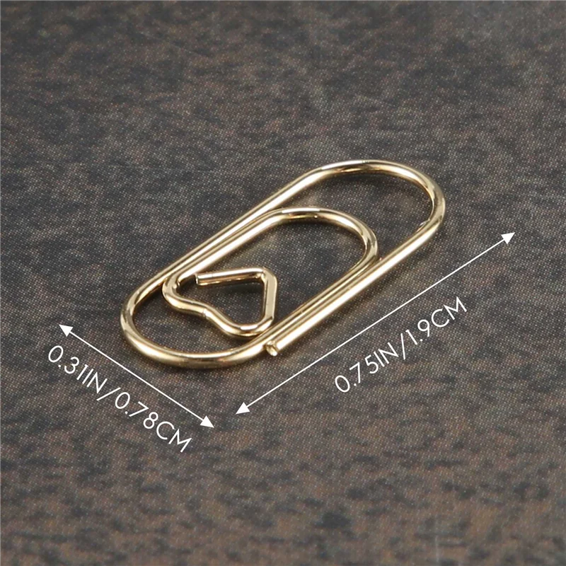 

150 Pieces Gold Cute Paper Clips Mini Clips Heart Shaped Paperclips Bookmark Clips for Office Supplier School