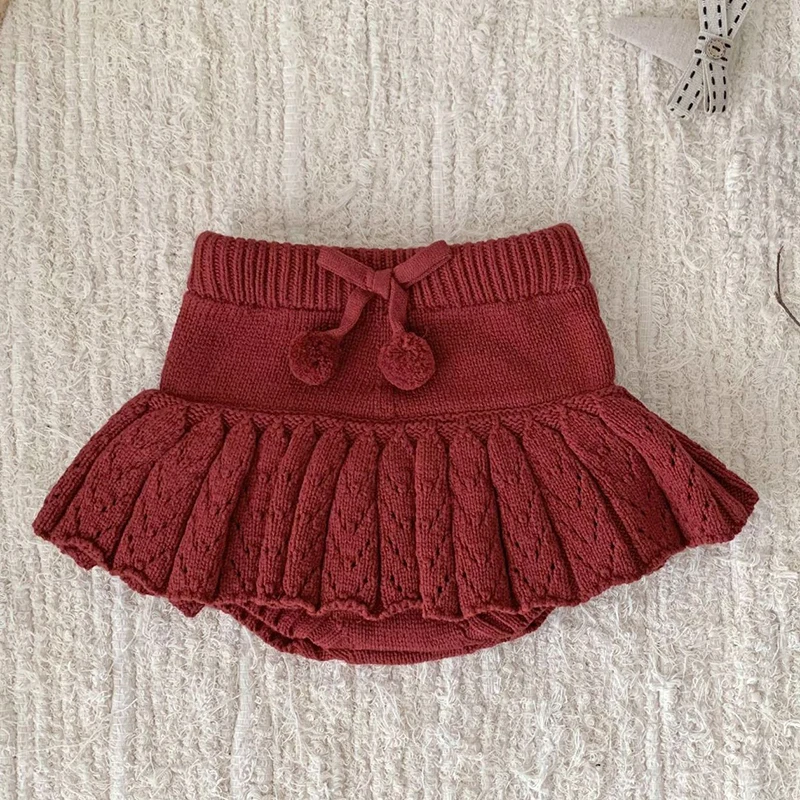 Kids Shorts New Autumn Children Clothes Infant Baby Girls Solid Color Knitting PP Shorts 0-4Yrs Baby Girls Knitted Shorts Kids
