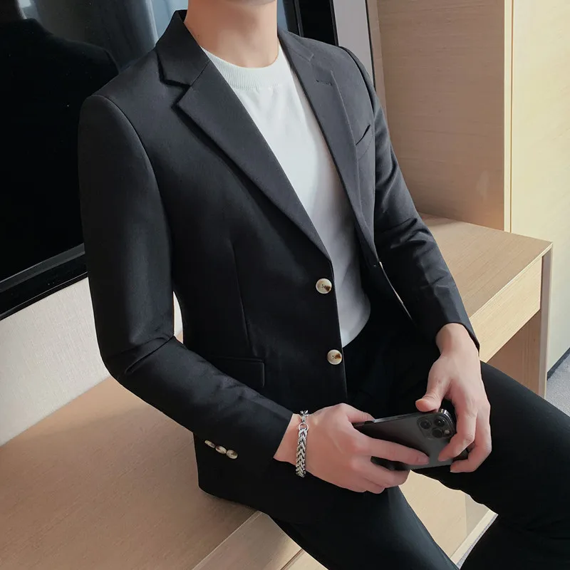 Men's high-quality brand suit Blazer business casual plain color suit jacket single-breasted elegant S-4XL fall new