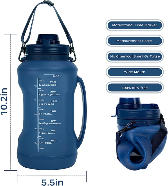 Packable Water Bottle Sling 24oz | Onyx - Leak-Proof, BPA Free