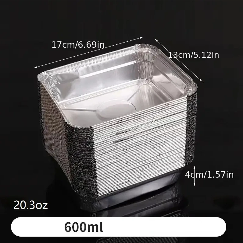thumbnail image 1 of 25/50 piezas de moldes desechables para hornear de aluminio, utensilios de cocina para hornear pasteles, pan, pastel de carne, moldes de aluminio para llevar, recipientes de almacenamiento para cocina, 1 of 5