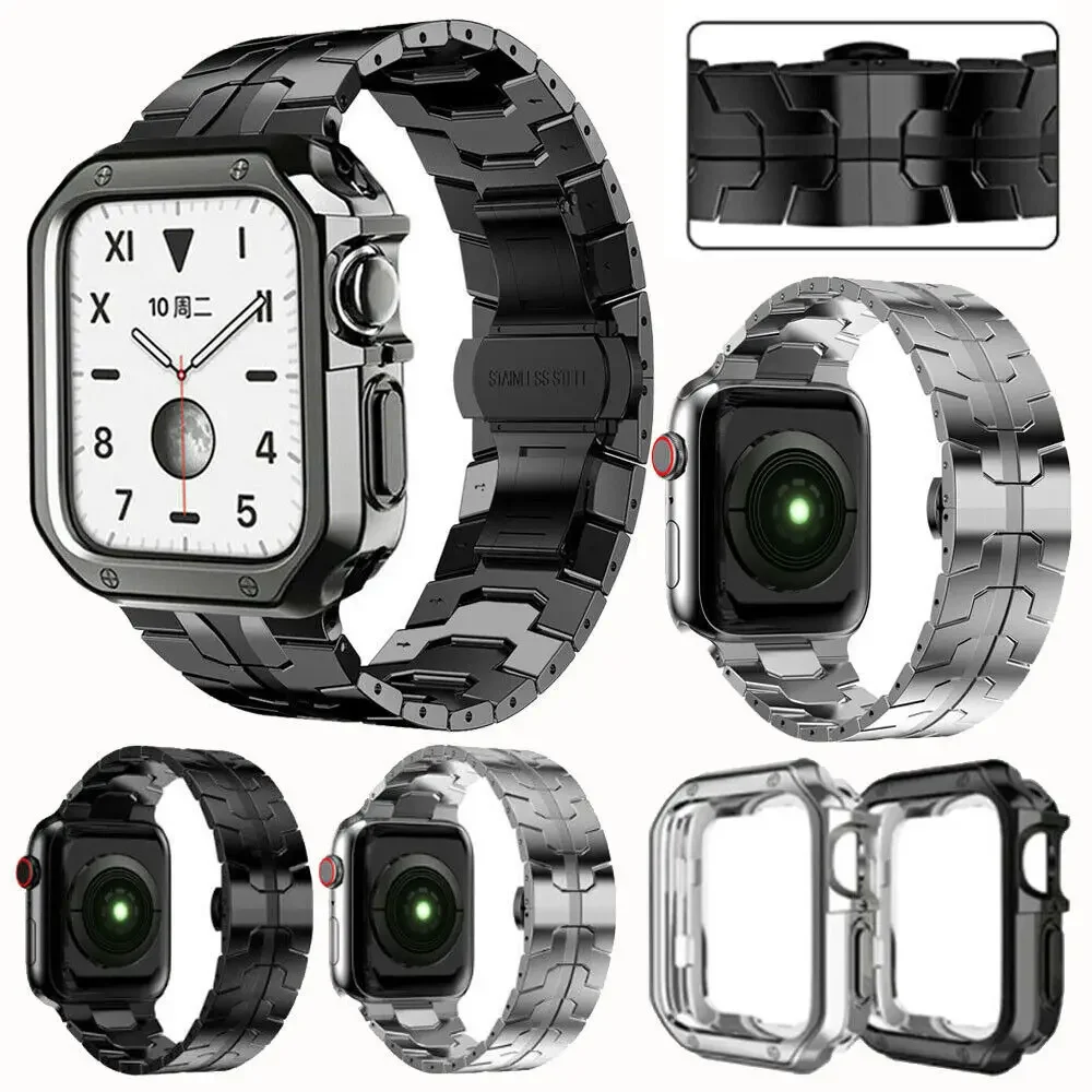 

Ремешок из нержавеющей стали для наручных часов Apple Watch Series Ultra 8 7 6 5 4 49/45 мм-аксессуары для apple watch в стиле "Железный человек"