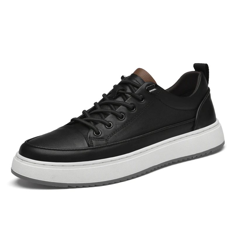 Classic Brand Wear-resistant Sole Men&rsquo;s Genuine Leather Shoes Elegant White Trend Men&rsquo;s Business Casual Shoes Versatile mens shoes